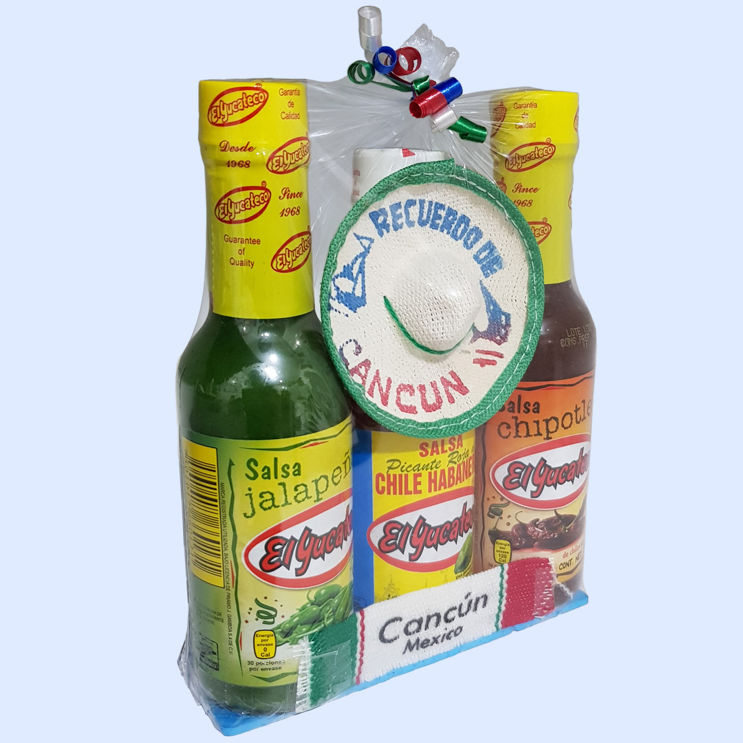 3Pack Salsa Chile Habanero Botella de Vidrio 120 ml